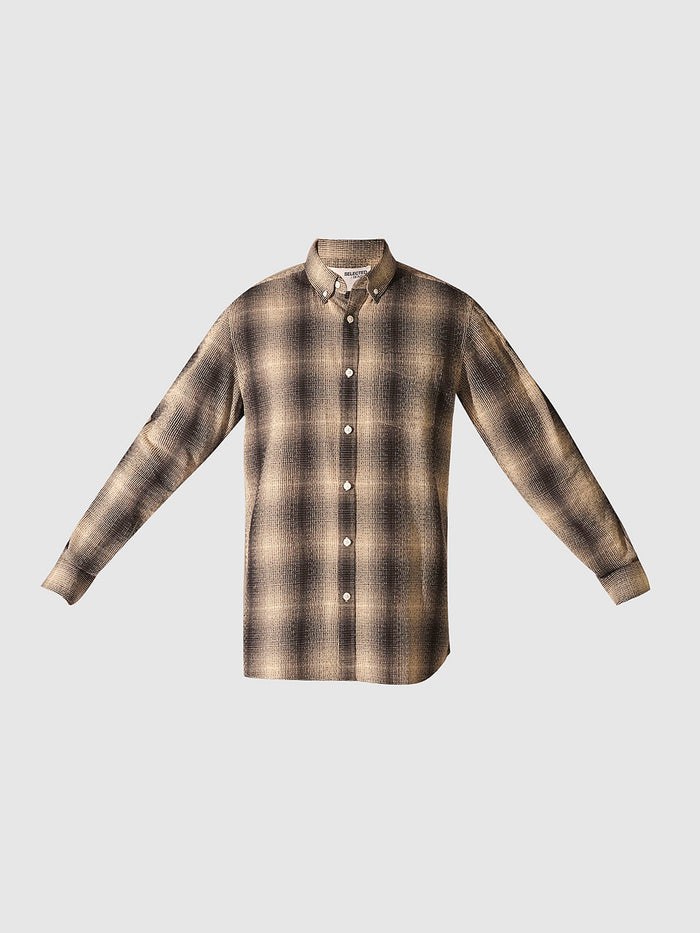 Black & Beige Check Cotton Shirt