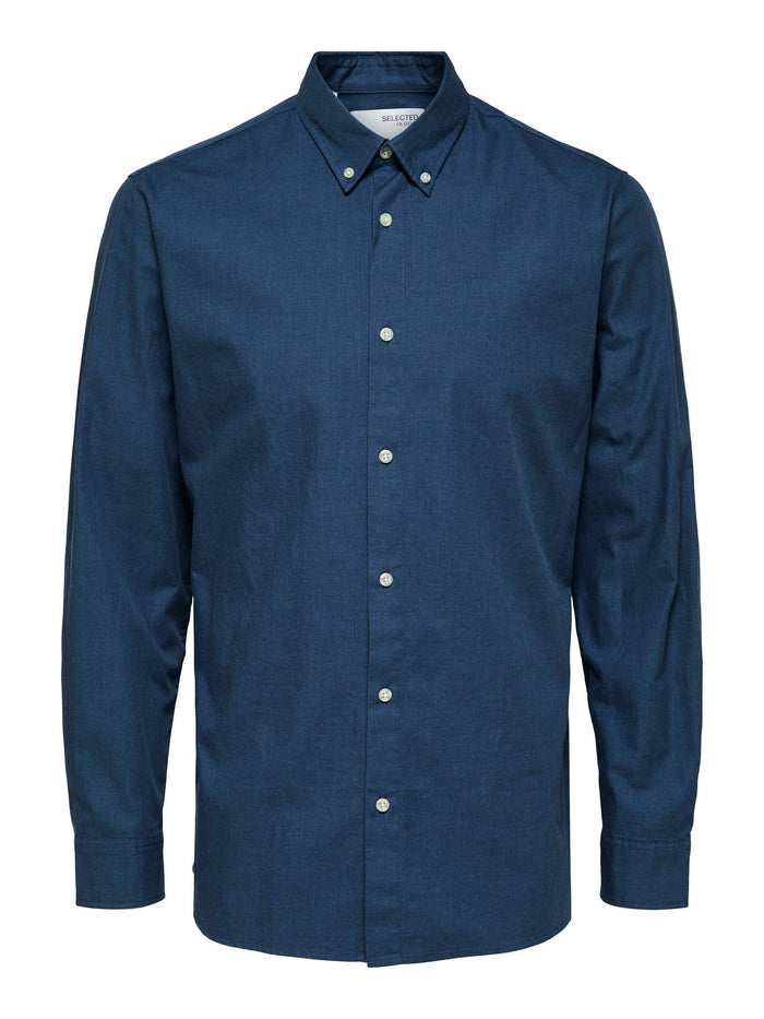 Blue Organic Cotton Full Sleeves Shirt