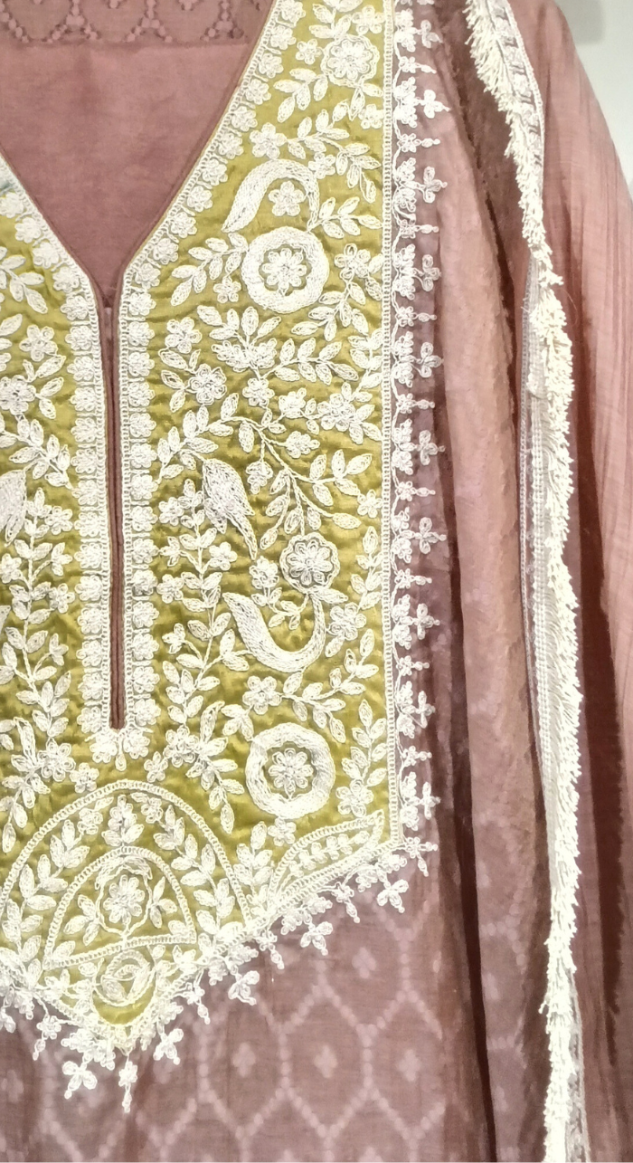 Ethereal Sunehra Chanderi Semi - Stitched Cotton Suit
