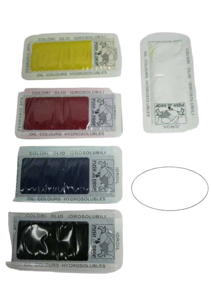 FERRARIO IDROIL Artist Water Soluble Oil Paint (5 Primary colors 5 ml) Tryout set
