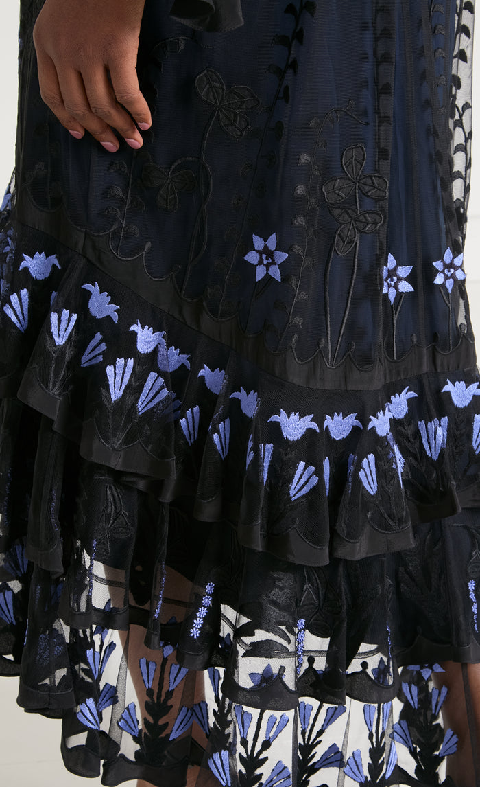 Florette Sleeved Dress - Sapphire Blue