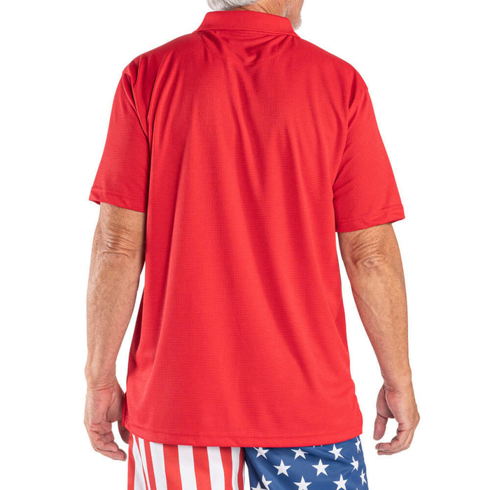 Men's US Flag Performance Grid Polo - The Flag Shirt