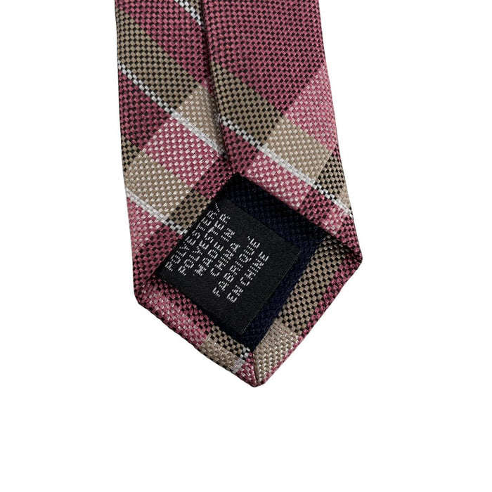 Michael Kors Pink Check Pattern Polyester Tie