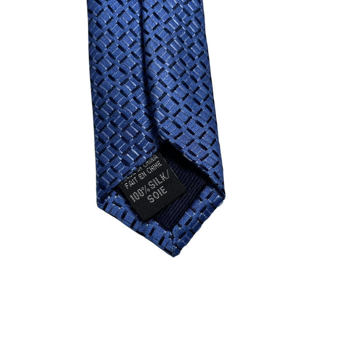 Michael Kors Blue Geometric Pattern Silk Tie