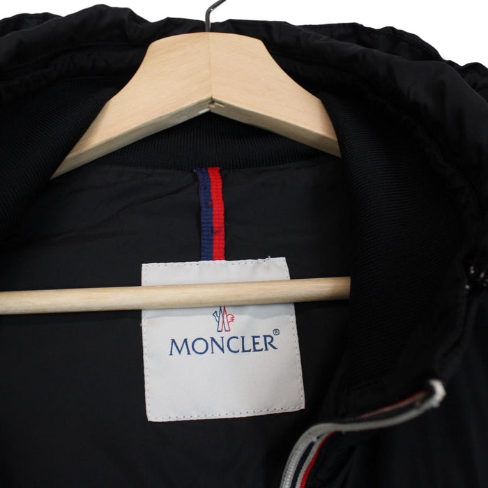 Moncler Lyon Black Full Zip Nylon Hooded Windbreaker Jacket