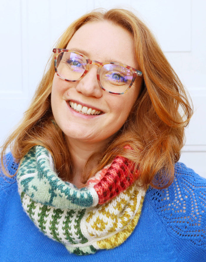 Peace By Piece Cowl Knitting Pattern, Needle & Feather