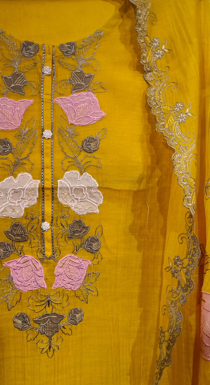 Peeli Riwaayat Chanderi Semi-Stitched Cotton Suit