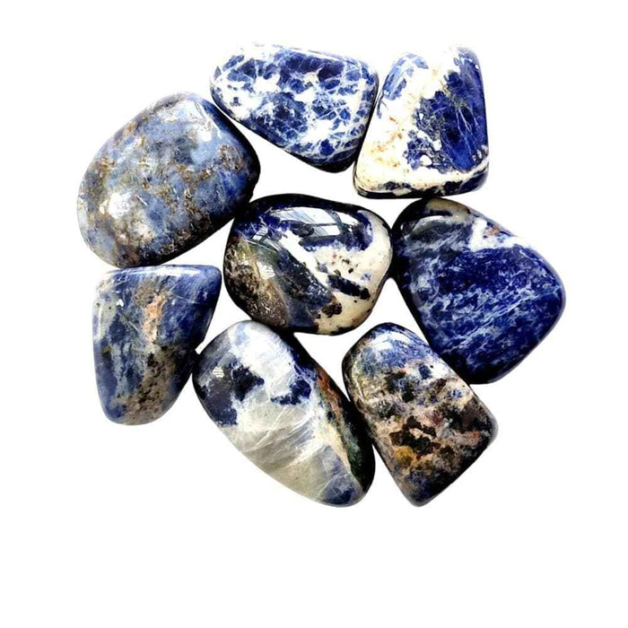 Sodalite polished tumblestone, royal blue, view 2