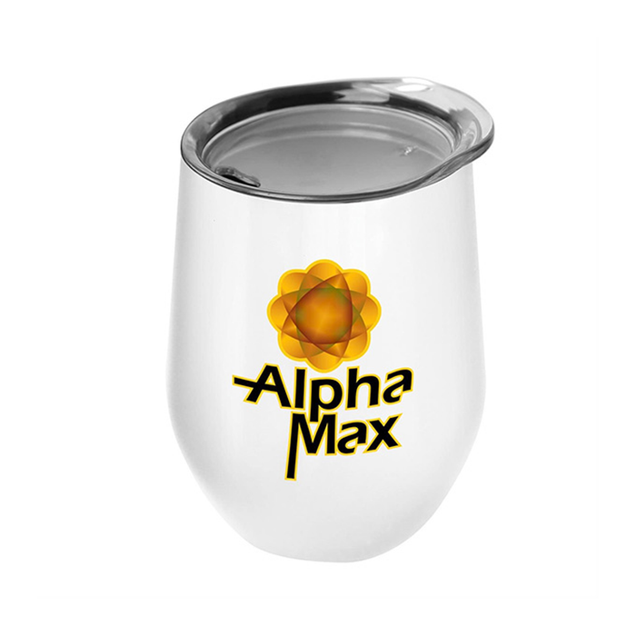 The Vino 10 oz. Stainless Steel Stemless Wine Glass Shaped Tumbler Digital, Full Color
