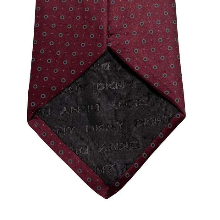 Vintage DKNY Burgundy Circle Silk Tie