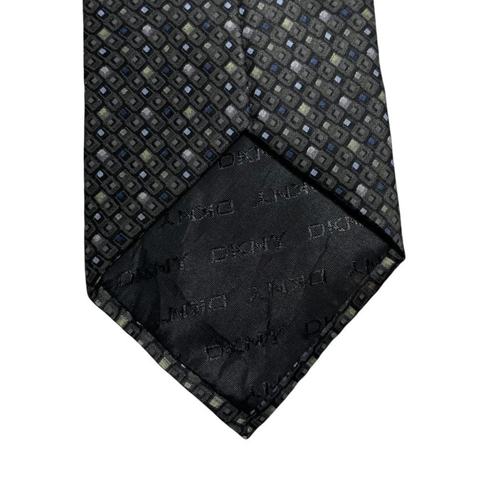 Vintage DKNY Green Geometric Silk Tie