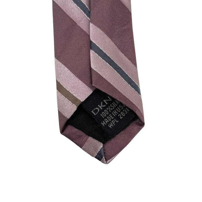 Vintage DKNY Mauve Pink Striped Silk Tie