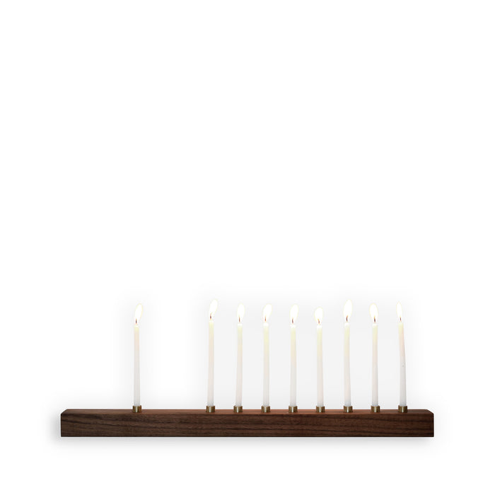 Marmol Radziner Walnut and Bronze Menorah