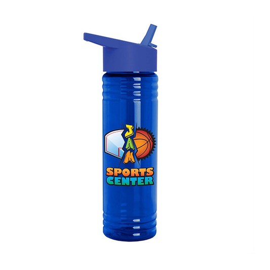 24 oz. Slim Fit UpCycle RPET Bottles with Flip Straw Lid Digital, Full Color