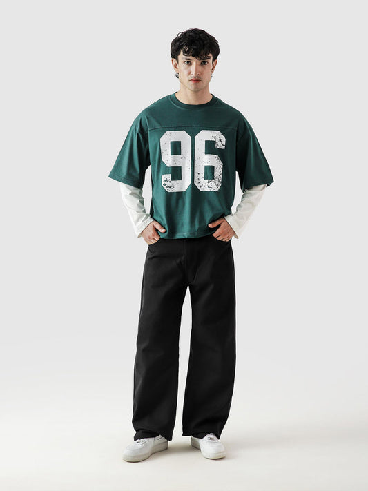 96 Double Layer Jersey racing green male model outdoor lifestyle Pakistan – GROOVY
