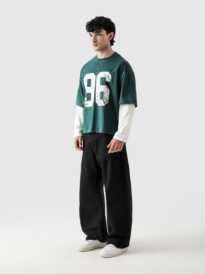 96 Double Layer Jersey racing green flat lay product layered Pakistan – GROOVY