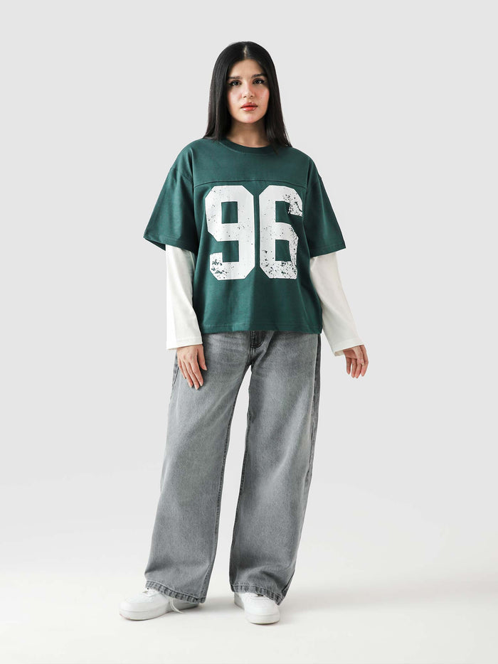 96 Double Layer Jersey racing green couple lifestyle shot Pakistan – GROOVY