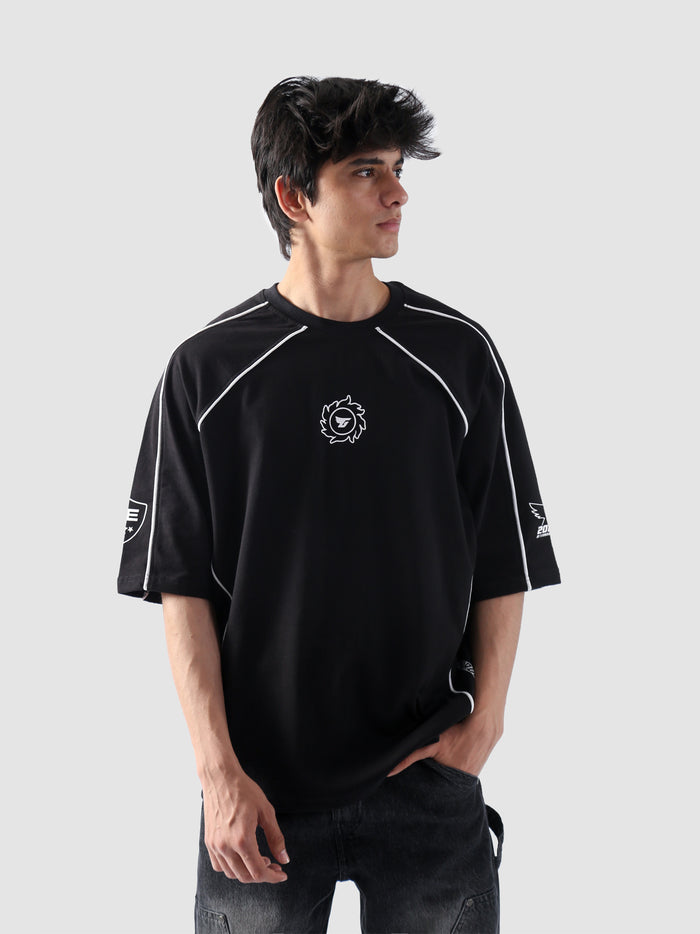 Afterdark Piping Top – Oversized Graphic Tee | GROOVY Pakistan