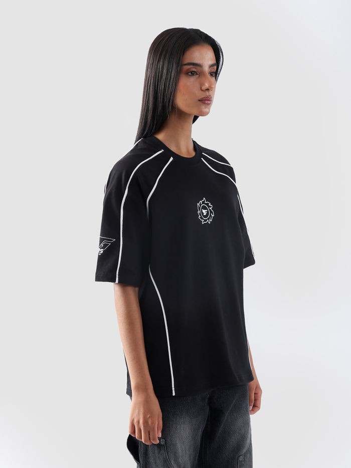 Afterdark Piping Top – Oversized Graphic Tee | GROOVY Pakistan