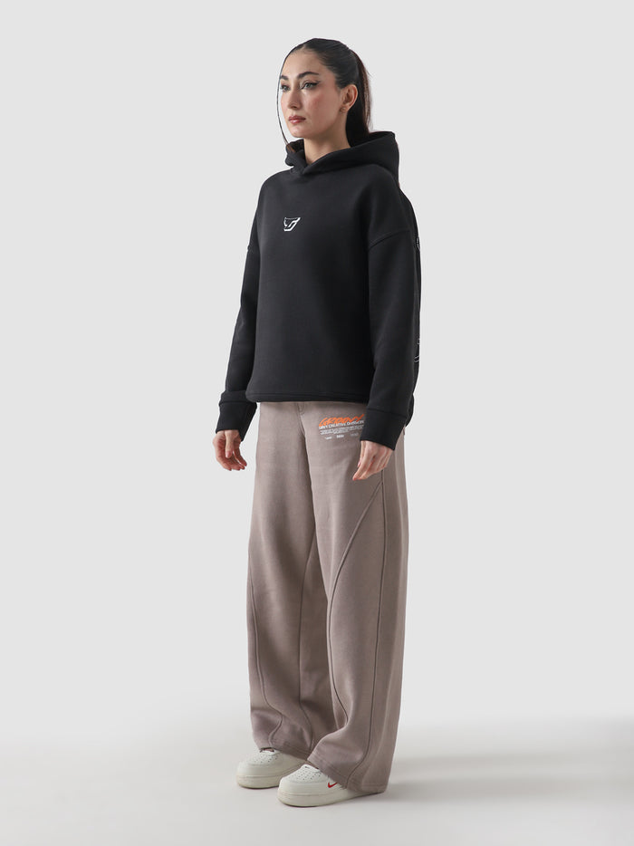 All Hustle No Luck oversized hoodie male model full body front view Pakistan – GROOVY