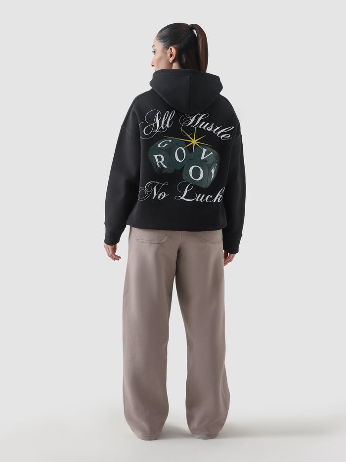 All Hustle No Luck hoodie male model side view full body Pakistan – GROOVY