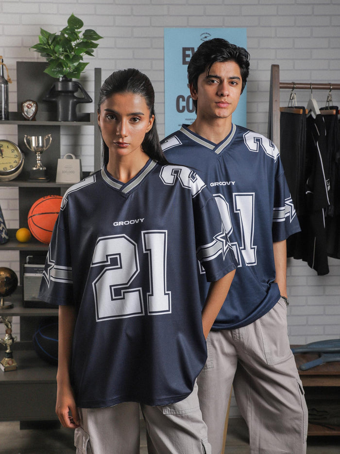 Allstars basketball jersey male model seated lifestyle yale blue Pakistan – GROOVY