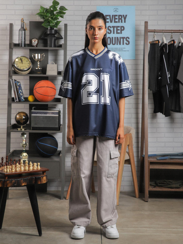 Allstars basketball jersey female model back view varsity graphic Pakistan – GROOVY