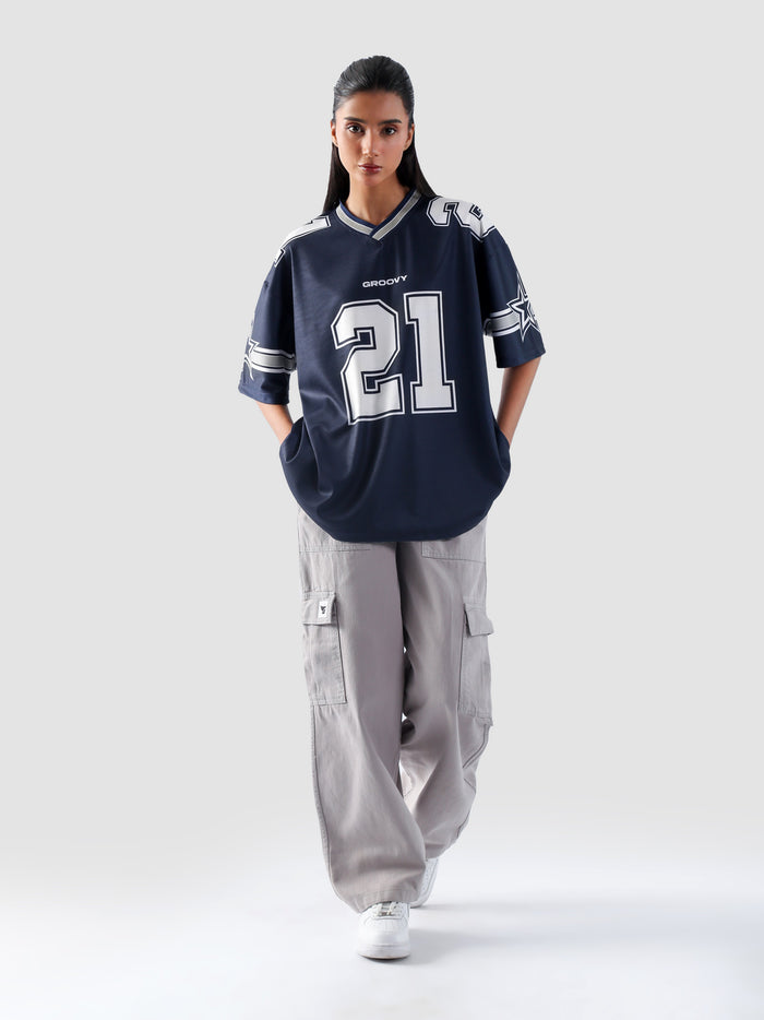 Allstars basketball jersey yale blue male model back view varsity streetwear Pakistan – GROOVY
