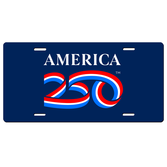 America250™ Blue License Plate | Patriotic UV & Weather Resistant USA Vehicle Plate