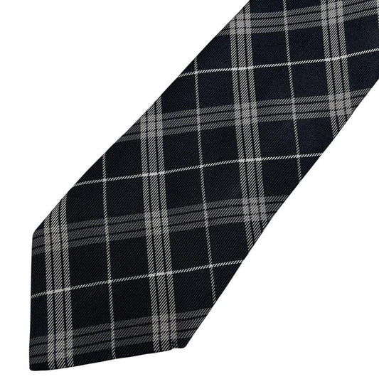 Banana Republic silk tie black and white check pattern with a smooth finish.
