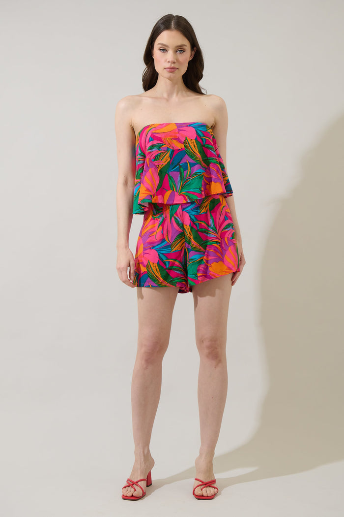 Beal Tropical Strapless Romper
