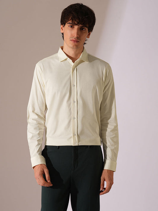 Beige Cotton Knitted Shirt
