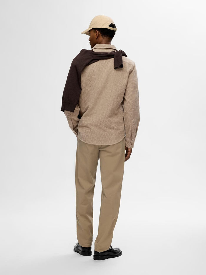 Beige Organic Cotton Full Sleeves Shirt