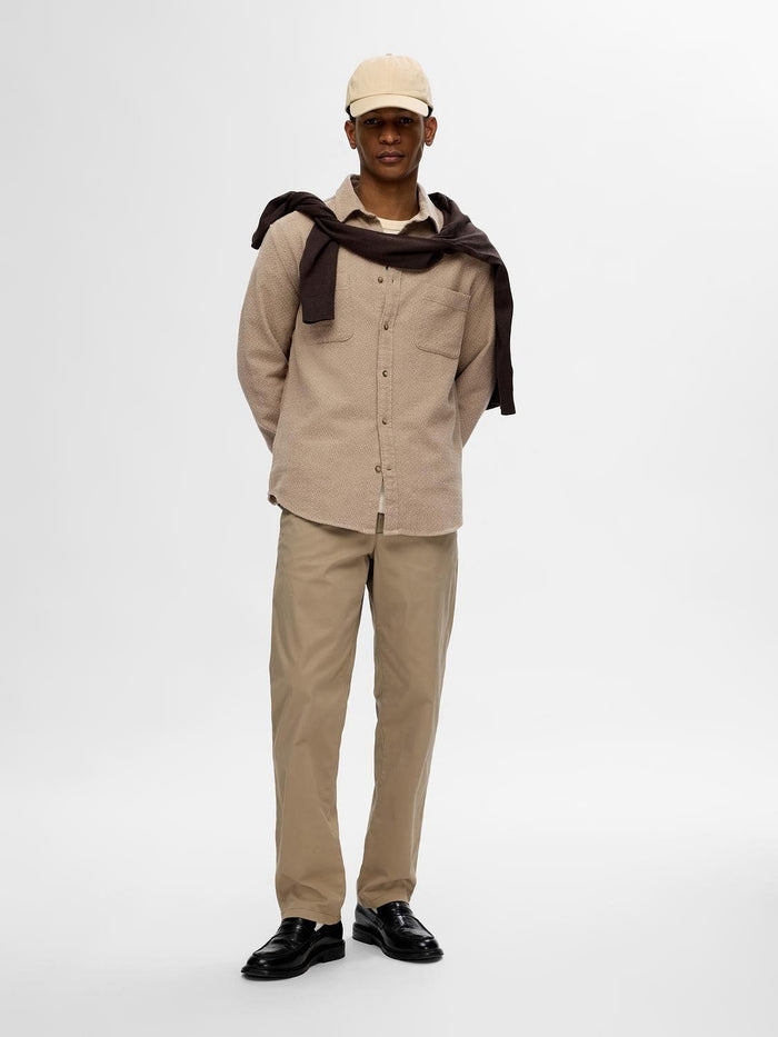 Beige Organic Cotton Full Sleeves Shirt