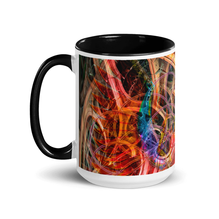 Birth of a Scarab Mug with Orange Interior and Handle