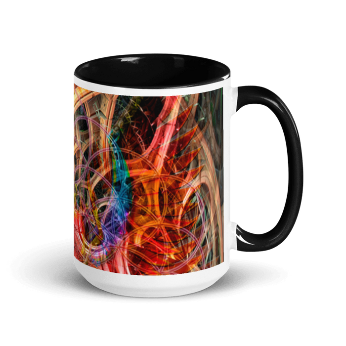 Birth of a Scarab Mug with Orange Interior and Handle