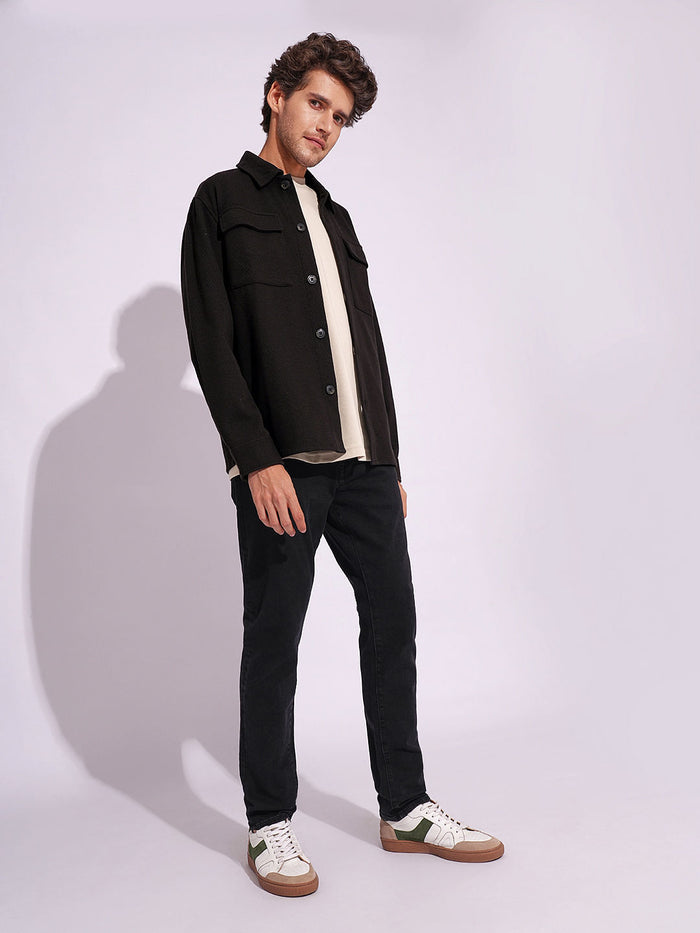 Black Jersey Overshirt