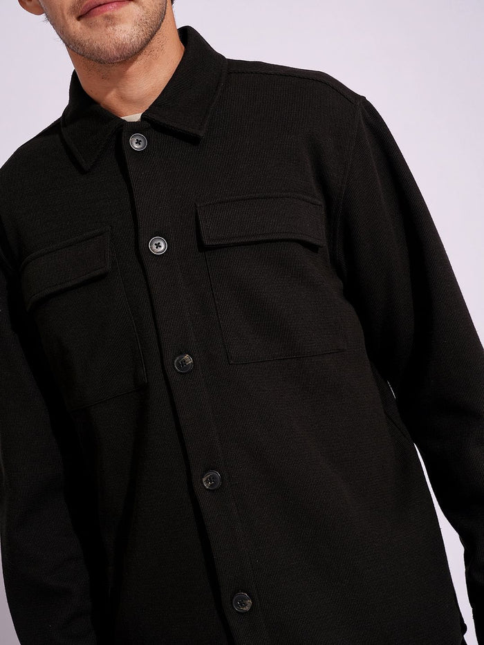 Black Jersey Overshirt