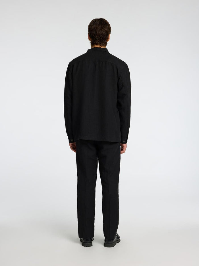 Black Linen Overshirt