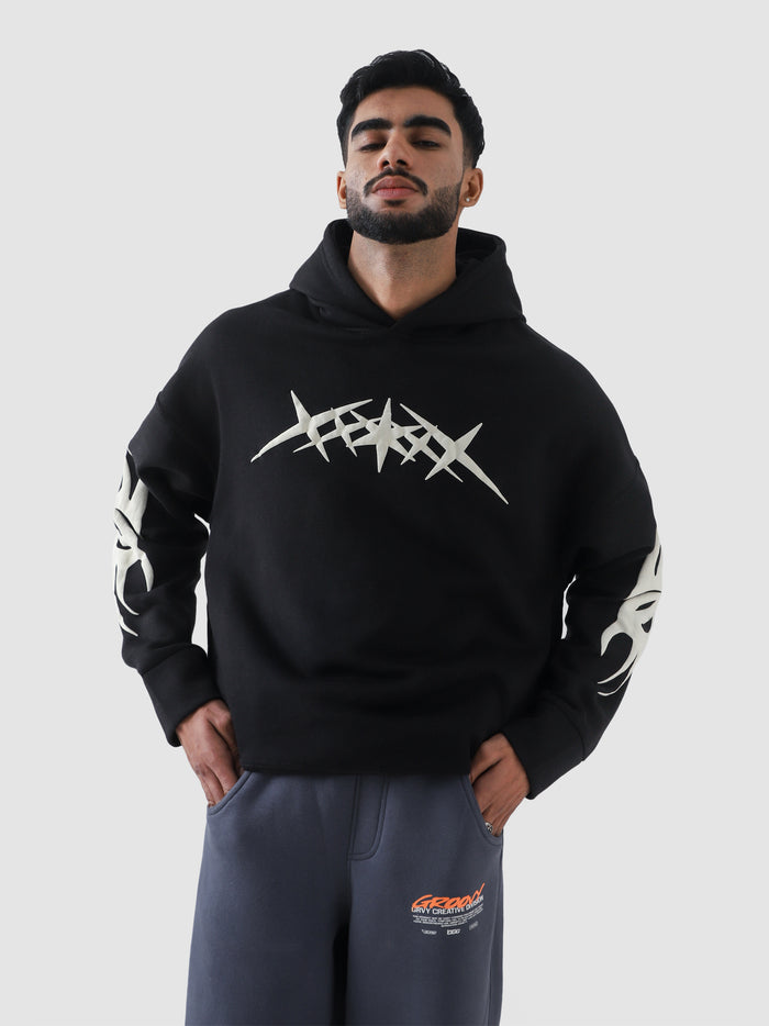 Blade Hoodie Foam Print – Oversized Hoodie | GROOVY Pakistan