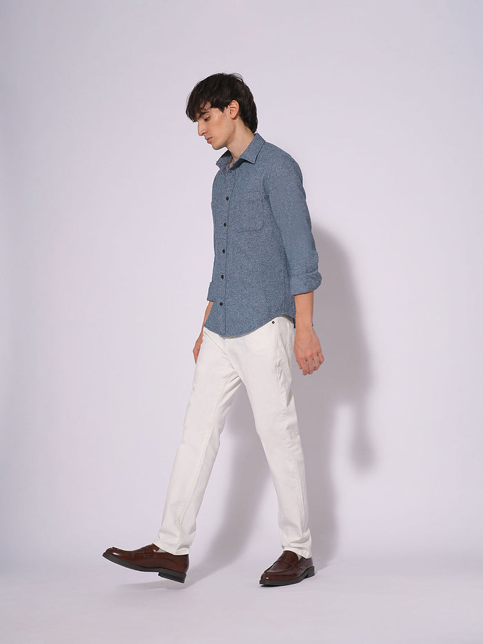 Blue Organic Cotton Full Sleeves Shirt