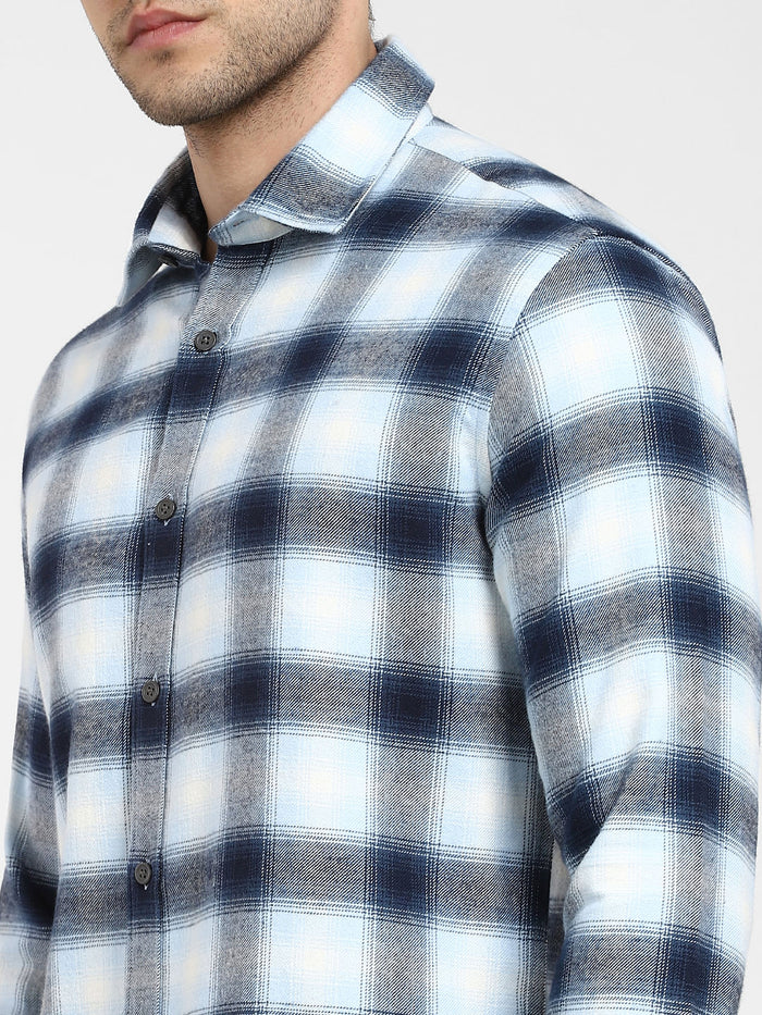Blue & White Check Full Sleeves Shirt