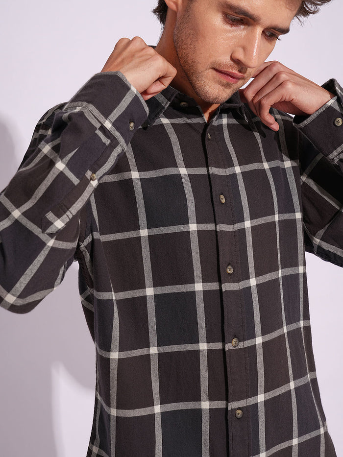 Brown Organic Cotton Check Shirt