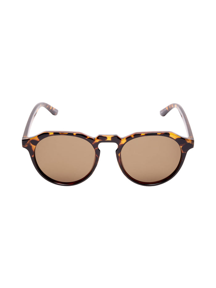 Brown Printed Round Sunglasses