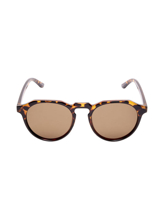 Brown Printed Round Sunglasses