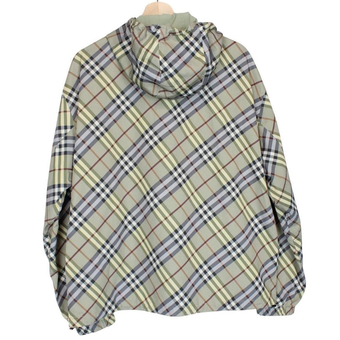 Burberry Green EKD Nova Check Full Zip Nylon Hooded Reversible Jacket