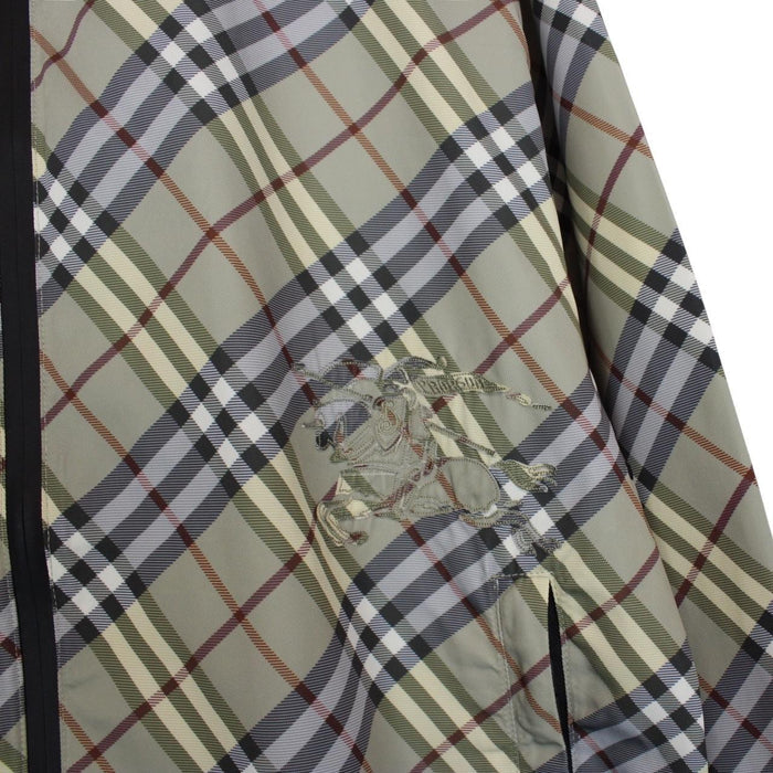 Burberry Green EKD Nova Check Full Zip Nylon Hooded Reversible Jacket
