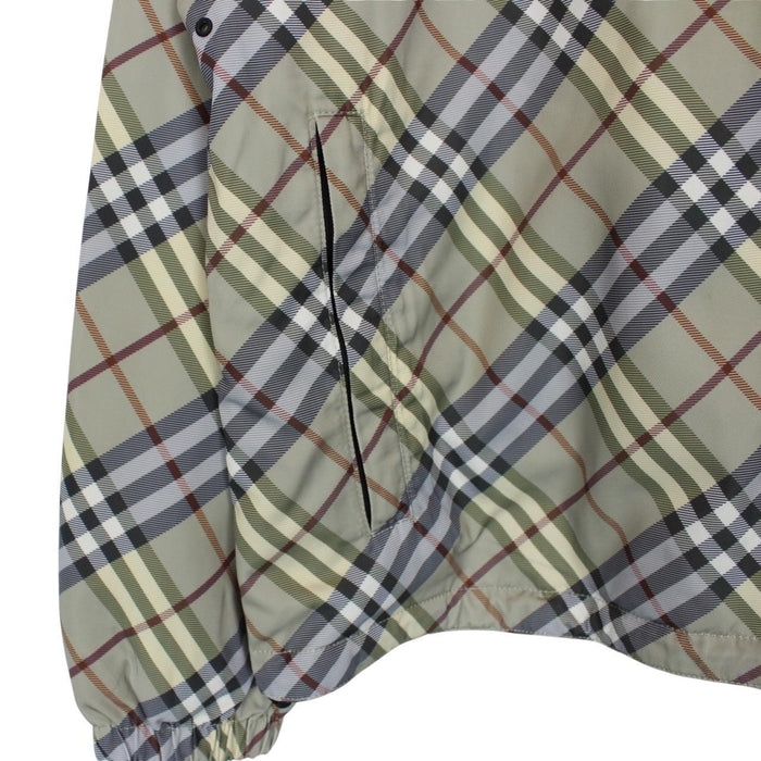 Burberry Green EKD Nova Check Full Zip Nylon Hooded Reversible Jacket