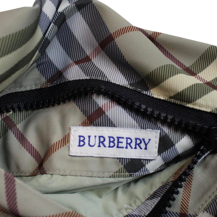 Burberry Green EKD Nova Check Full Zip Nylon Hooded Reversible Jacket
