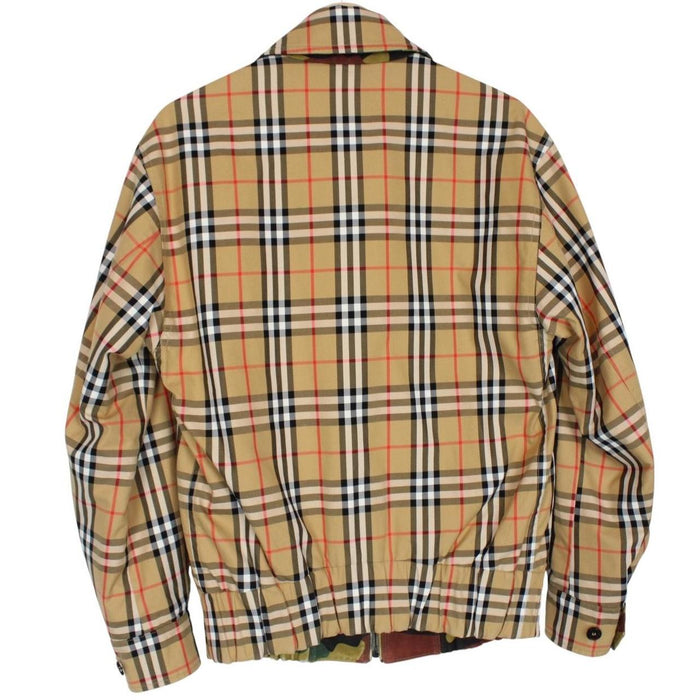 Burberry Tan Brown and Camo Full Zip Nova Check Reversible Harrington Jacket